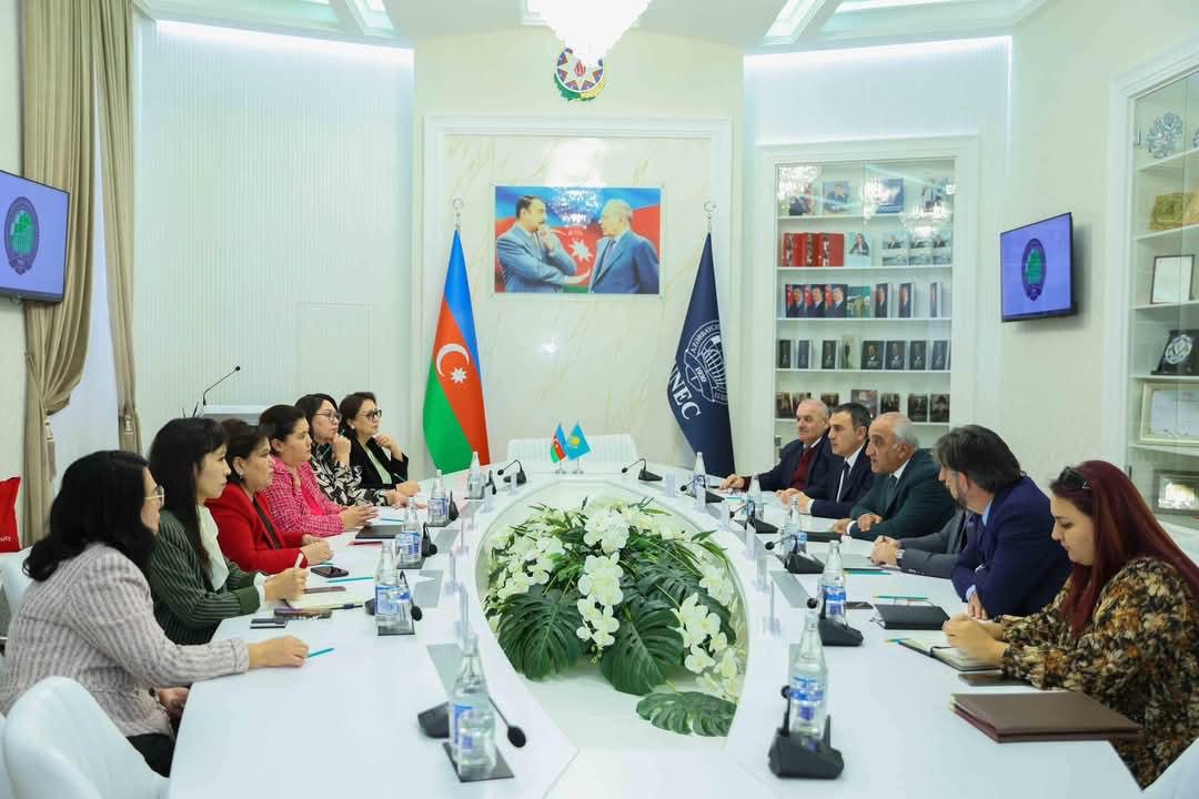 The delegation of Kunaev University is in Baku (Azerbaijan State University of Economics) at UNEC University