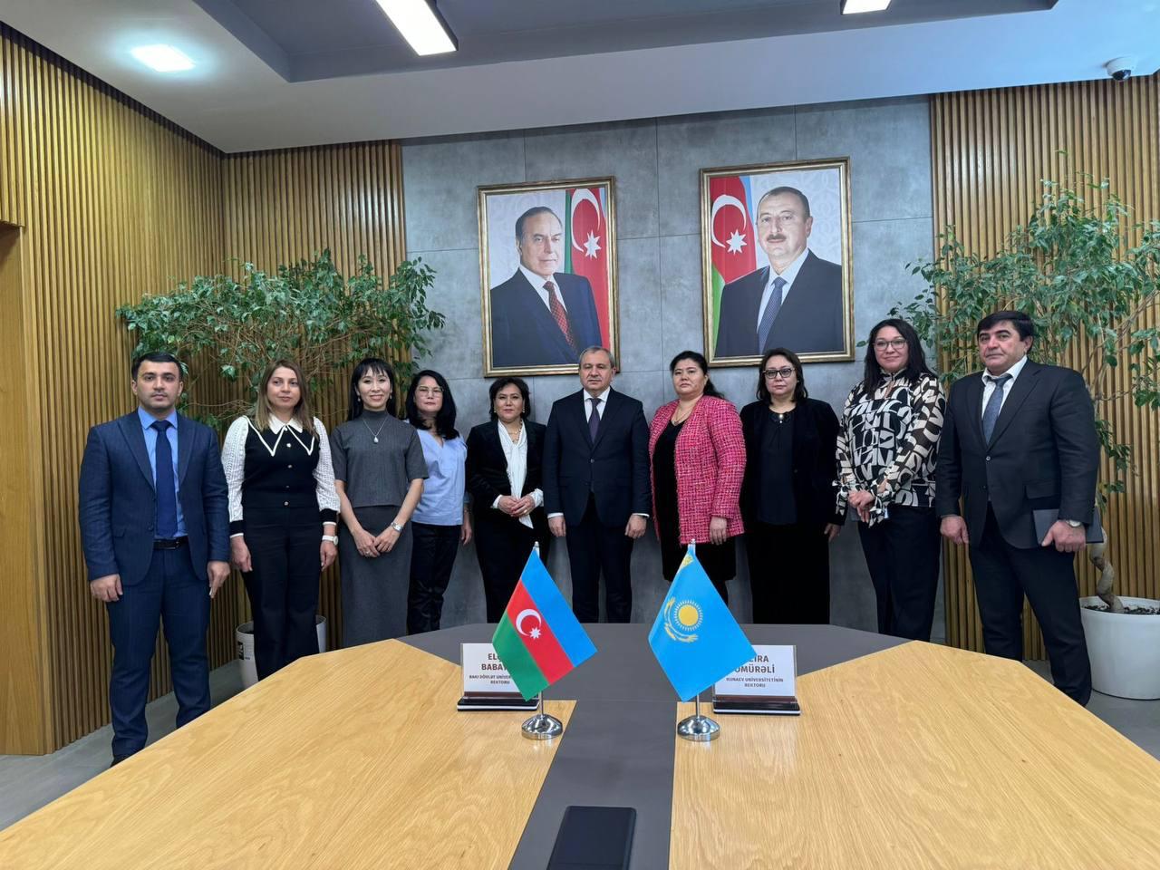 The delegation of Kunaev University is in Baku (Azerbaijan State University of Economics) at UNEC University