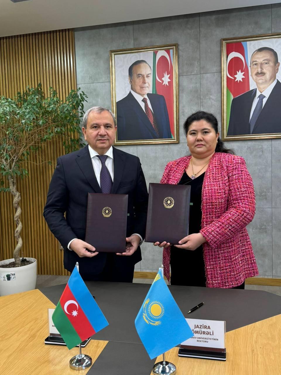 The delegation of Kunaev University is in Baku (Azerbaijan State University of Economics) at UNEC University