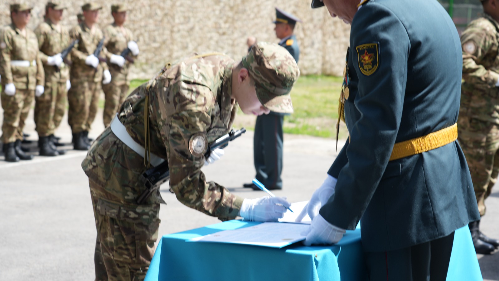 Oath-Taking Ceremony of Military Department Graduates at Kunaev University